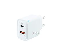 CARGADOR USB PARED COOLBOX GAN 30W USB-C/USB-A QC3.0 BLANCO