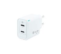 CARGADOR USB PARED COOLBOX GAN 35W USB-C/USB-C QC3.0 BLANCO