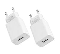 Cargador USB Rápido - 2 Pcs Cargador de Pared USB 5V 2A, Compacto y Portátil, Compatible con Smartphones, Relojes Inteligentes y Auriculares, S6 S7 S8 S9 S10 S20 S21 S22 S23 A13 A53/Note (Blanco)