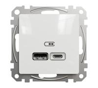 Schneider Electric Sedna Design & Elements Toma USB Tipo A y C (Blanco, x 2, Plástico, Colocar)