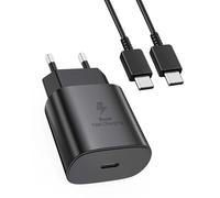 Cargador USB Tipo C 25W Original Samsung EP-TA800N Carga Rápida para Galaxy S24/S23/S22/S21/A55/A54/A53/A35/A34/A33/A25/A23/A15/A14/A13/A05, Cable USB-C 1 Metros, Seguro y Compacto Negro