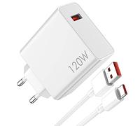 Cargador USB y Cable USB C para Redmi Note 14 Pro+ 13 Pro+ 12Pro+ 5G,120W 6A Turbo Carga Adaptador de Cargador y 1Metro Cable HyperCharge para Xiaomi 14T 13T 12Pro Xiaomi Poco F6Pro Black Shark 5 4