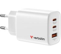Cargador Verbatim Essentials GaN 65W 2xUSB-C/1xUSB-A blanco 32353