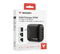 CARGADOR VERBATIM GAN 100W 4 PUERTOS