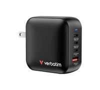 Cargador Verbatim Mini GaN Adaptador de viaje 100 W 1x USB-A, 3x USB-C Power Delivery, Power Delivery 3.0, QC 3.0 noi
