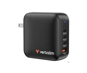 Cargador Verbatim Mini GaN Adaptador de viaje 165 W 1x USB-A, 3x USB-C Power Delivery, USB PD 3.1, QC 3.0 negro carga