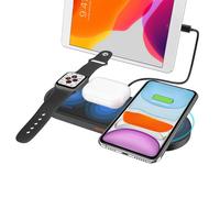 Cargador Vfedsrsge compatible con iPhone, plano, portátil, multifuncional, 3 en 1, inalámbrico, rápido, para reloj, auriculares, teléfono móvil,