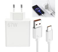 Cargador xiaomi 67w Original, Cargador de Pared de Carga Viene con 1.5 m Cable USB Tipo C, Cargador rapido xiaomi Compatible para Redmi Note 13 Pro, Xiaomi 14, 13, 12, 12t, 12s, Nota K60, K50