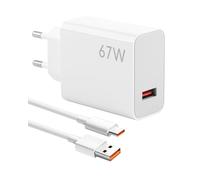 Cargador Xiaomi 67W Original Rápido USB-C, Cargador Turbo para Mi 14/13T/12 Pro/Redmi Note 13 Pro/POCO X6/X5/F5/F4 con Cable Tipo C 1M, Adaptador de Pared Ultra Rápido para Smartphones y Tablets Xiaom