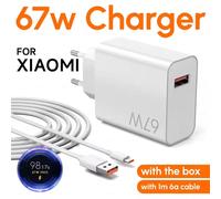 Cargador XIAOMI de 67W, Adaptador de Carga Rápida Hyper Turbo de 67W, Cable de Carga Rápida para Mi 15T 13T 13 12 Lite Poco X5 Pro F5 F4