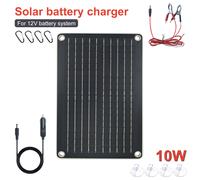 Cargador y mantenedor de batería solar Leaorld 10 W 12 , con controlador de carga MPPT incorporado, kits de carga de con panel solar de 10 W para coche, automoción, barco, marina, remolque