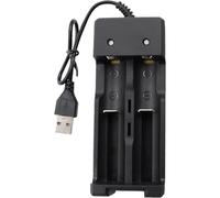 Cargadores de batería, 18650/26650/21700/14500/16340 Evite sobrecarga de Seguridad Garantía de la batería Cargadores con Ranura Doble para 3.7V/3.6V Litio IMR INR ICR NI-MH/NI-CD AA Triple-A