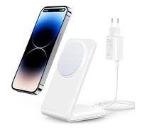Cargadores inalámbricos magnéticos para la Serie iPhone 15/14/13/12, recargados rápidamente con adaptadores USB-C 20W y Cables de Carga para el Soporte del Cargador magsafe para15 Pro MAX, Blanco