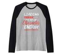 Cargando energía de mi Personaje Principal Camiseta Manga Raglan