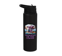 Cargando hasta el final Divertido Corredor de maratón hipopótamo Stainless Steel Insulated Water Bottle