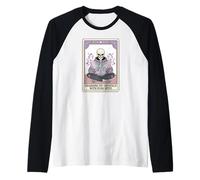 Cargando mis Cristales con la Carta del Tarot Esqueleto de rencor Puro Camiseta Manga Raglan