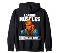 Cargando Músculos Capibara Levantamiento Pesas Divertido Gimnasio Meme Sudadera con Capucha