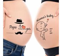 CARGEN Pegatinas de embarazadas Selfie de embarazada Felicitaciones de embarazo Regalo Pareja Papá Mamá Bebé Fotos de embarazadas Pegatinas de pintura de bayas Pegatinas de tatuajes Regalos bonitos