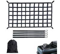 Cargo Netting Heavy Duty - Roof Rack Cargo Net For Pickup Trucks SUV Small Trailer,Heavy Duty Bungee Nets Mesh with 4 Fixed Belt Compatiblewith SUVs, Cars, and Trucks