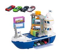 Cargo Ship Toy - Pretend Play Boat with Lights Sound for Kids Learning | ABS Material with Transport Scene Design, Port Crane Simulation, Creative Activity Toy for Classroom Home Party, 43 x 16,6 x 3