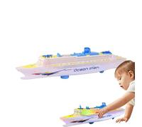 Cargo Ship Toy, Three Dimensional Cruise Ship Table Centerpiece with Colorful Lighting & Sound, Collectible Ship Toys for Kids Aged 3-12, Drive on the Ground