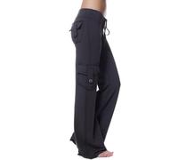 Cargo Yoga Pants for Women High Rise Elastic Waist Yoga Leggings Plus Size Stretch Flare Leggings with Multi Pockets (5,S)