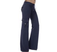 Cargo Yoga Pants for Women High Rise Elastic Waist Yoga Leggings Plus Size Stretch Flare Leggings with Multi Pockets (4,XXL)