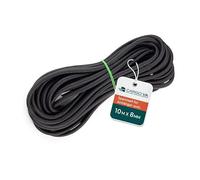 CargoVA - Cuerda elástica 8mm 10m negra - Cuerda expansora 80% elasticidad - Cuerda resistente a la intemperie para remolques, toldos, lonas y más