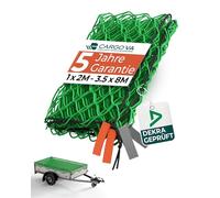 CargoVA® - Red de Remolque 2x3M [DEKRA Aprobado] - Red de Remolque con Cuerda elástica, marcación de Esquinas y Botones Redondos con Tornillos - para una sujeción Carga