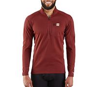Carhartt Base Force Midweight Tech Quarter-Zip Capa Superior, Ladrillo Quemado, XXL Largo para Hombre