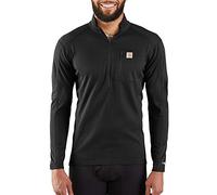 Carhartt Base Force Midweight Tech Quarter-Zip Capa Superior, Negro, L para Hombre