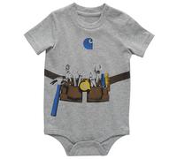 Carhartt Body de manga corta para bebé niño, Cinturón de herramientas gris jaspeado, 3 meses
