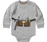 Carhartt Body gráfico de manga larga CamisetaUnisex bebé, Gris Caliente, 6 Meses