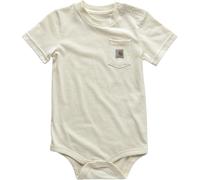 Carhartt Body unisex de manga corta con bolsillo para bebé, Beige claro, 18 meses