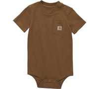 Carhartt - Body unisex de manga corta para bebé, con bolsillo, playera, Marrón, 6M US, Marrón, 6 meses