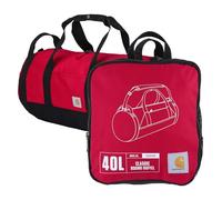 Carhartt Bolsa de Lona Redonda clásica con Bolsa de Utilidad, Resistente, Resistente al Agua, Bolsa de Equipo Plegable para Lugar de Trabajo, Gimnasio y Viajes, Rojo Industrial, 40 L