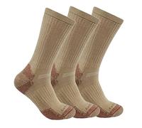 Carhartt Calcetines de Mezcla de algodón de Peso Medio, Paquete de 3, Caqui, L para Hombre
