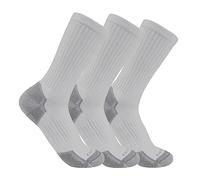 Carhartt Calcetines de Mezcla de algodón de Peso Medio, Paquete de 3, Gris, L para Hombre