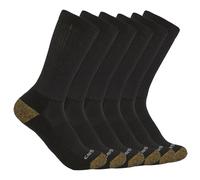 Carhartt Calcetines de peso medio para hombre, paquete de 6, Negro, Large