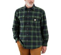 Carhartt Camisa a cuadros de franela pesada de ajuste holgado para hombre, Bálsamo esmerilado, Large