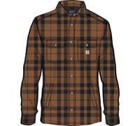 Carhartt Relaxed Fit Flannel Sherpa-Lined Shirt Chaqueta Textil, negro-marrón, tamaño 2XL para Hombres