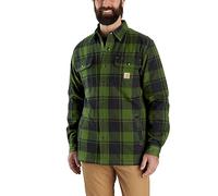 Carhartt Camisa de franela de ajuste relajado con forro de sherpa para hombre, cebolla, Small