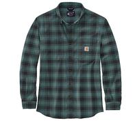 Carhartt Rugged Flex Flannel Plaid Camisa, negro-verde, tamaño M para Hombres