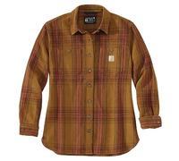 Carhartt Camisa de manga larga para mujer de sarga L/S, marrón, L