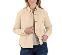 Carhartt Camisa de pato pesada y flexible para mujer, Leche de avena, Large