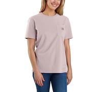 Carhartt Camiseta de corte holgado y manga corta pesada K87 Pocket para mujer, color morado S