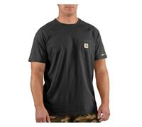 Carhartt Camiseta de Manga Corta, Con Bolsillo, Ajuste Ligeramente Holgado, Tejido de Grosor Medio Force, Hombre, Negro, XL