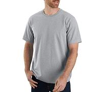 Carhartt Camiseta de manga corta con tejido grueso, Relaxed Fit Para Hombre, Jaspeado gris, L