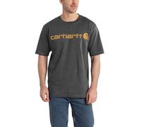 Carhartt Camiseta de Manga Corta Pesada con Logotipo para Hombre, Gris (Carbon Heather), Large