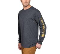 Carhartt Camiseta de manga larga con logotipo de manga larga para hombre, de corte relajado, talla L